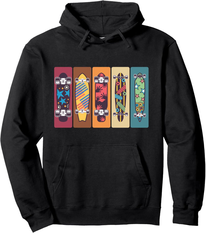 Retro Skateboarding Skateboarder Skateboard Skater Pullover Hoodie