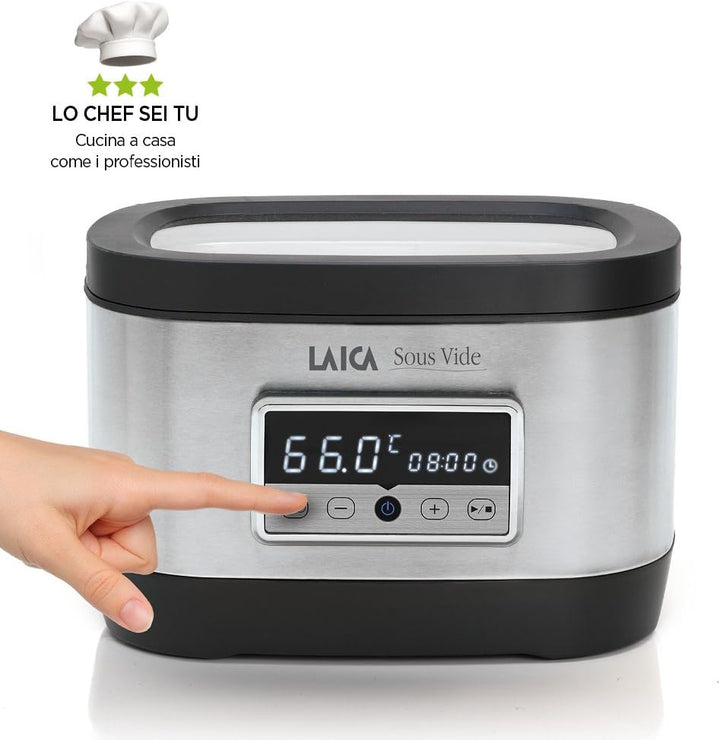 LAICA SVC200 Sous Vide Garer mit Vakuumierbeutel im Wasserbad, 700 Watt