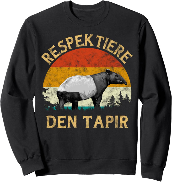 Respektiere den Tapir Retro Vintage Sunset Tree Men Tapir Sweatshirt