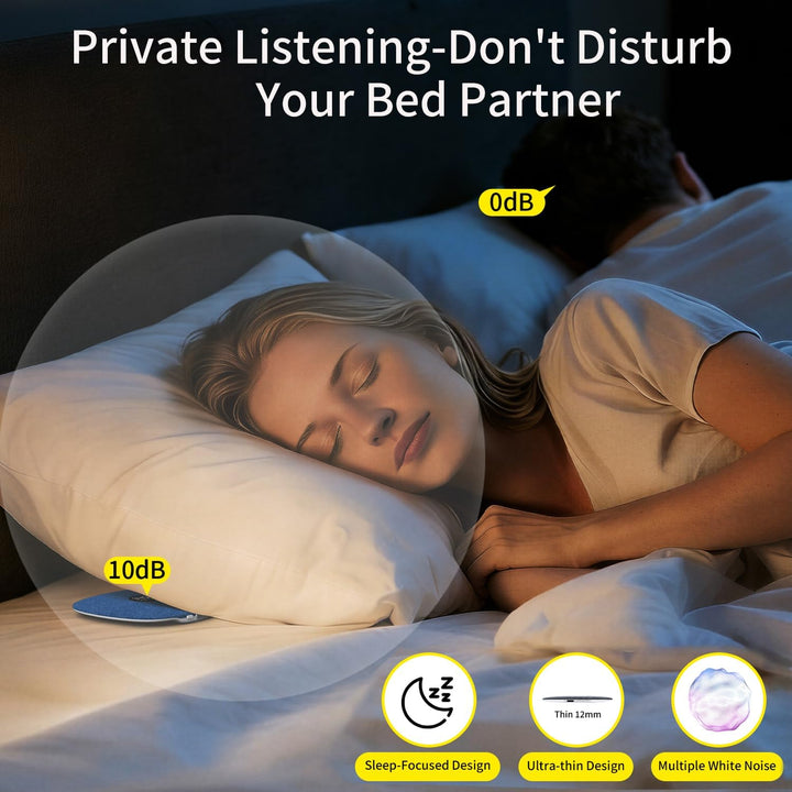 Bone Conduction Under-Pillow Speaker for Sleeping,Ultra-Thin Portable Wireless Bluetooth Pillow Spea