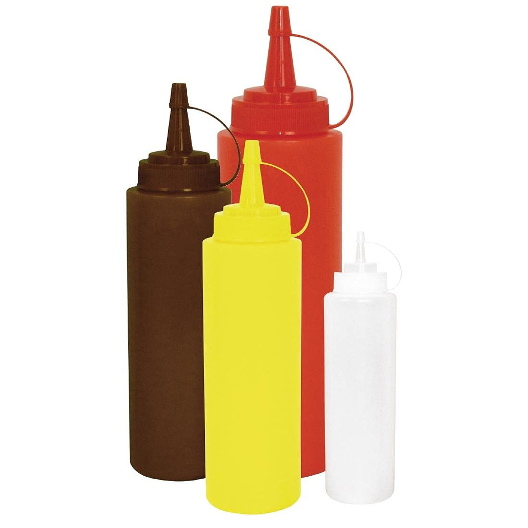 Vogue Squeeze-Sauce-Flasche mit Düsenkappe, 227 ml/8 oz, klares Polyethylen, nachfüllbare Saucenflas