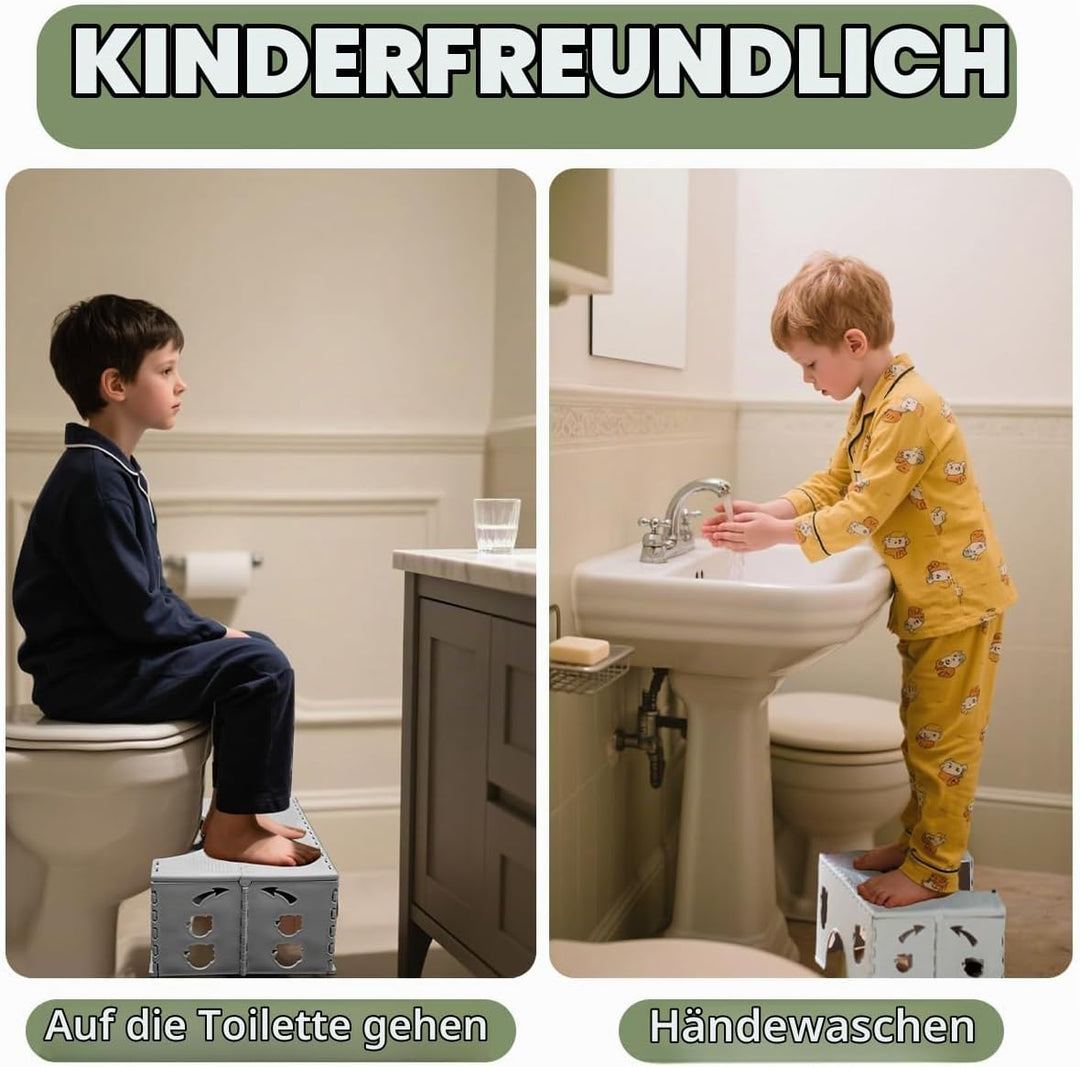 Toilettenhocker Klappbar Erwachsene - Kinder Hocker Badezimmer, WC Hocker Toilette, Klappbarer Toile