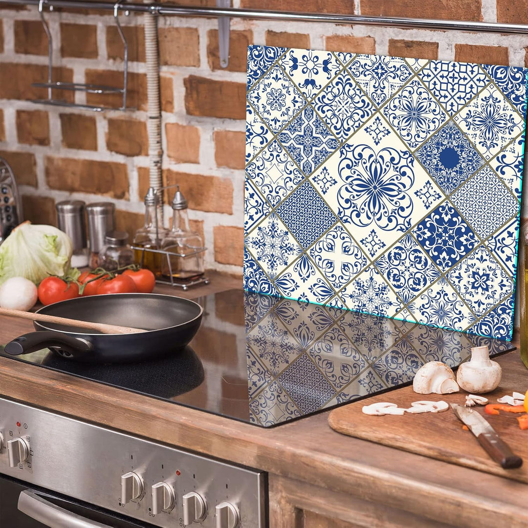 TMK ArtDeko Herdabdeckplatte 1 Teilig 60x52 cm - Spritzschutz Herdabdeckung – Herdschutz aus Sicherh