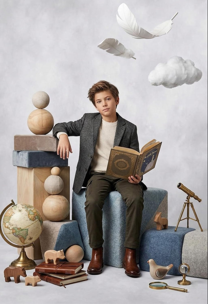Kate Photocall Weiss 3x3m/10x10ft Vintage Foto Stusio Smokey Grey Portrait Hintergrund für Neugebore