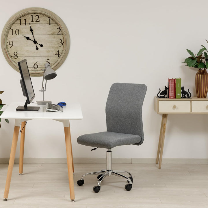 Baroni Home Bürostuhl aus Stoff, gepolsterter Bürostuhl 360° drehbar, Verstellbarer Höhe und ohne Ar