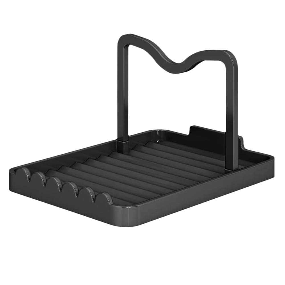 DONGKER Topfdeckelhalter & Kochlöffelablage in einem, Topfdeckel Organizer für Topfdeckel mit Einem