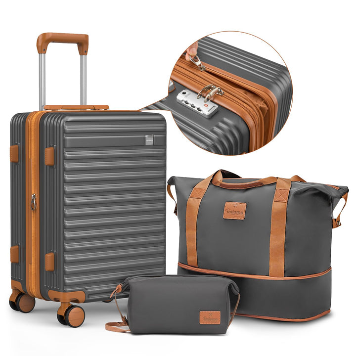 Joyway Hartschalen Koffer Set 3 Stück,Handgepäck Reisekoffer 4 Rollen Leicht, Rollkoffer mit Trolley