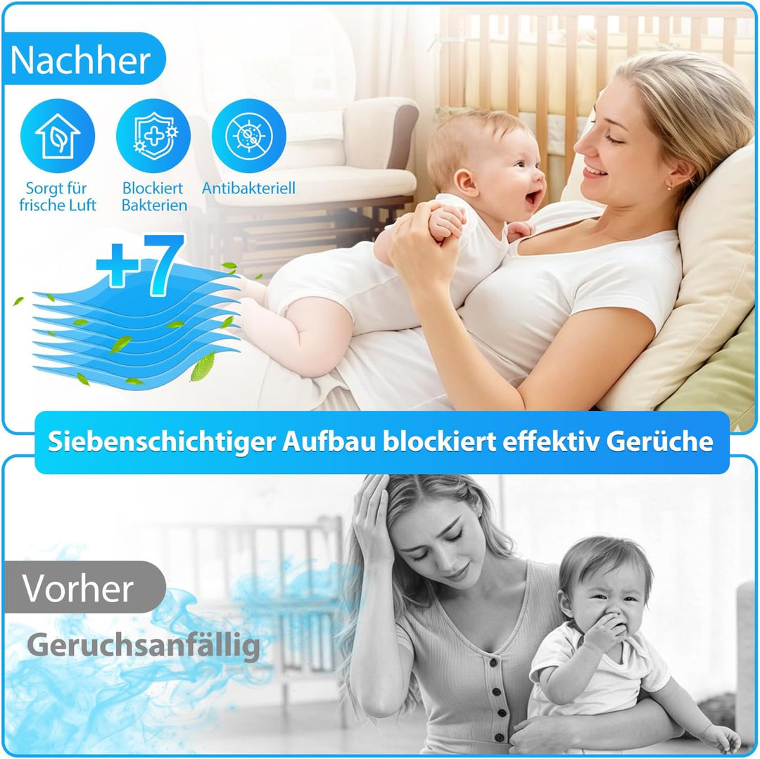 12 Stück Windeleimer Nachfüllkassetten 4.5M,Verbesserte Geruchsresistenz und Haltbarkeit,Kompatibel