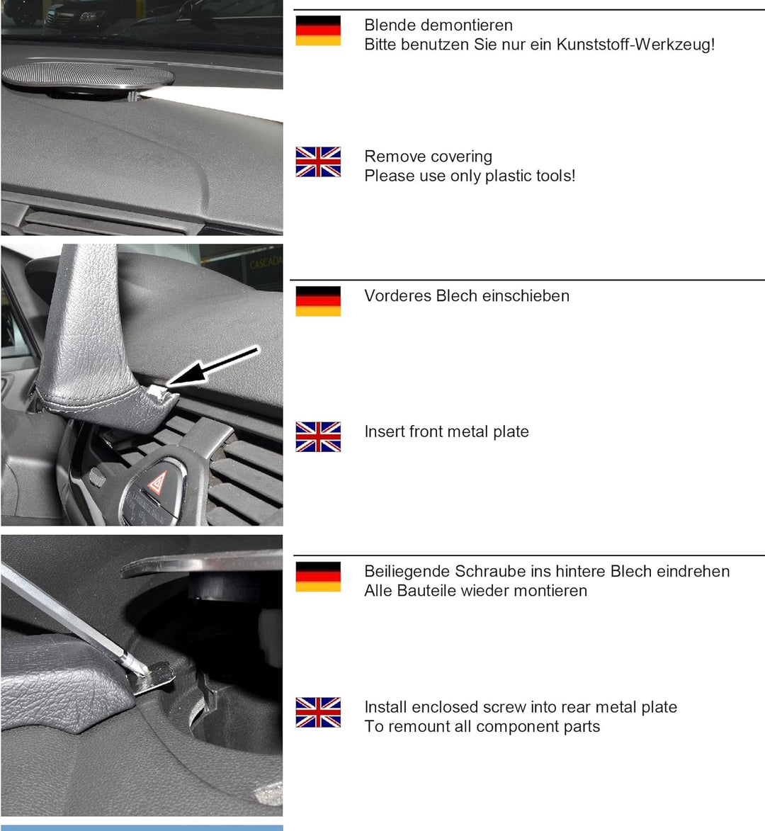 KUDA 5715 Halterung Kunstleder schwarz für Opel Corsa E ab 2014, 5715