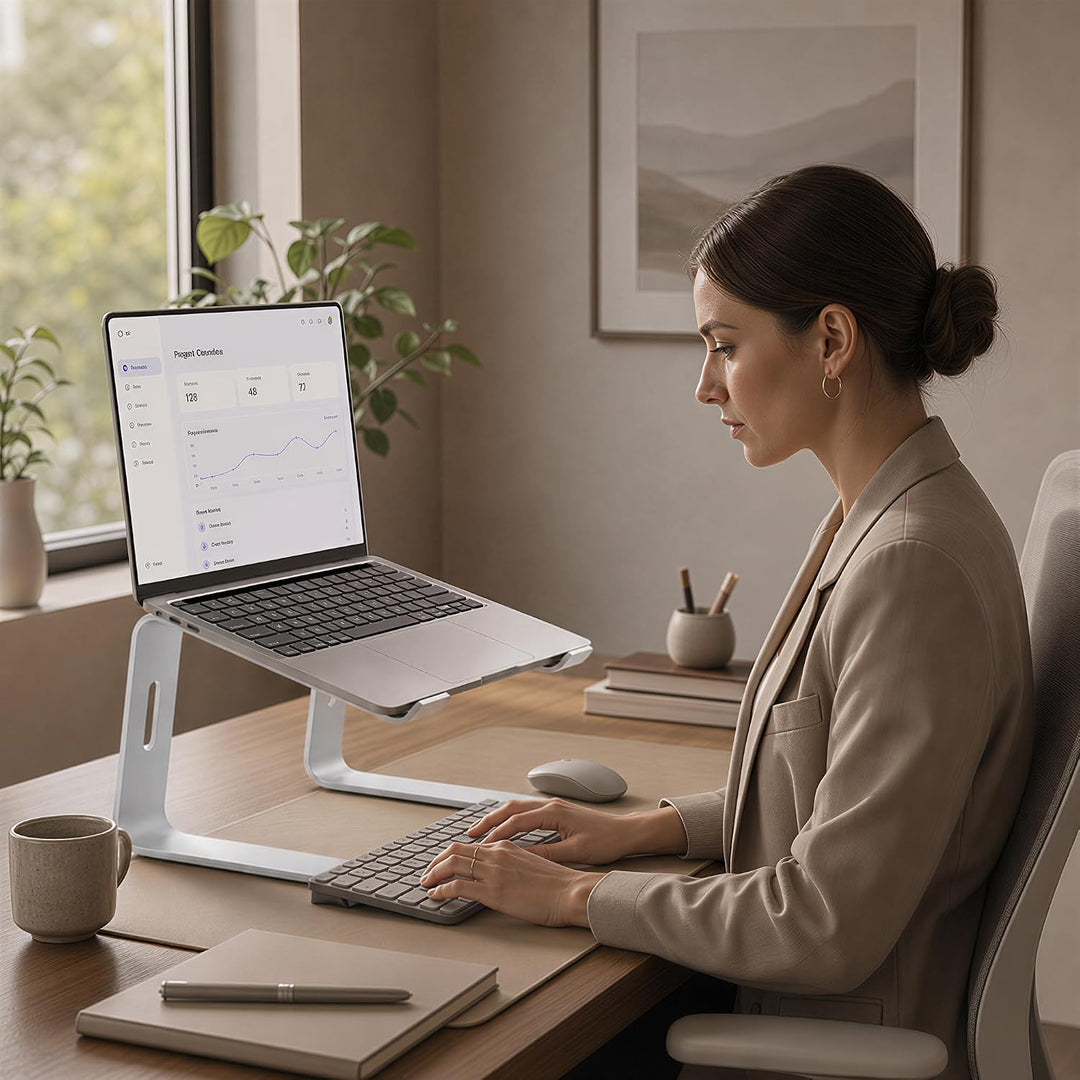Orionstar Laptop Ständer, Ergonomischer Laptop Stand für Schreibtisch, Aluminium Laptop Halterung mi