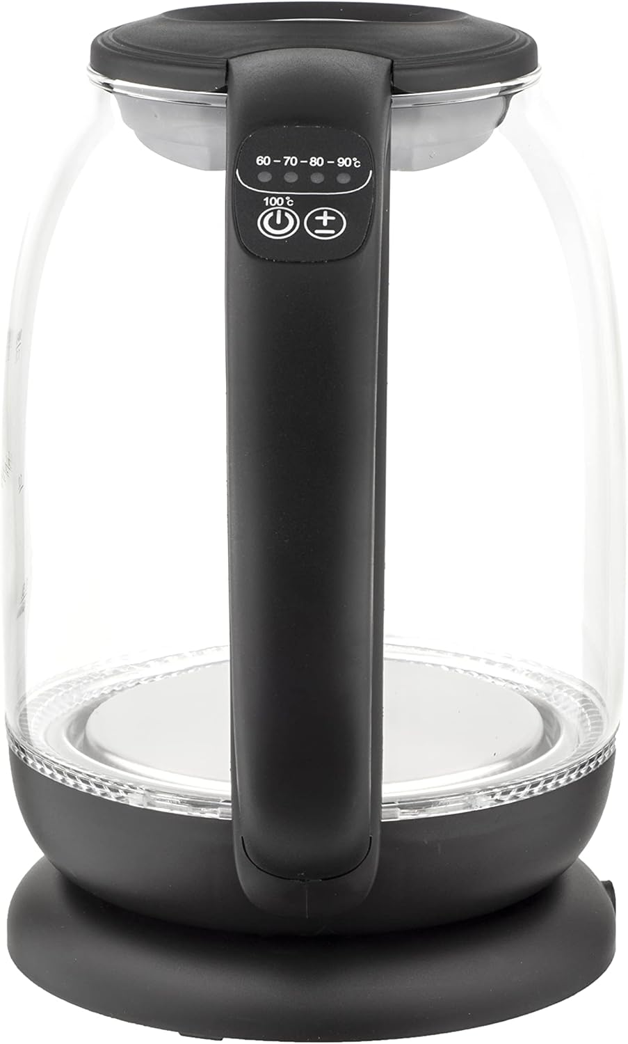 Zilan kabelloser Wasserkocher aus Borosilikatglas mit digitalen Display und LED, 1,7 l, 5 Temperatur