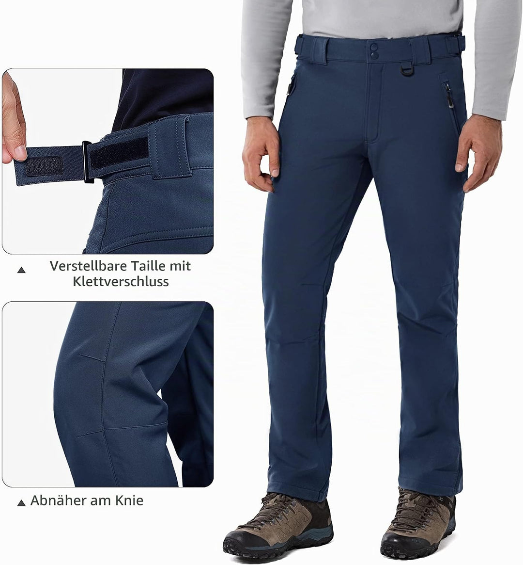 33,000ft Outdoorhose Herren Softshellhose Wasserdicht Winddicht Skihose Warm Fleece Gefüttert Arbeit