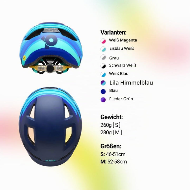 KED Pop MIPS Kinder Fahrrad Helm blau 2023 M (52-56cm), M (52-56cm)