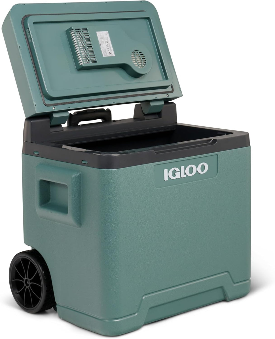 IGLOO elektrische Kühlbox IE42 mit Telekop-Griff und Rollen für Auto und Steckdose, 42 L, 12V und 23