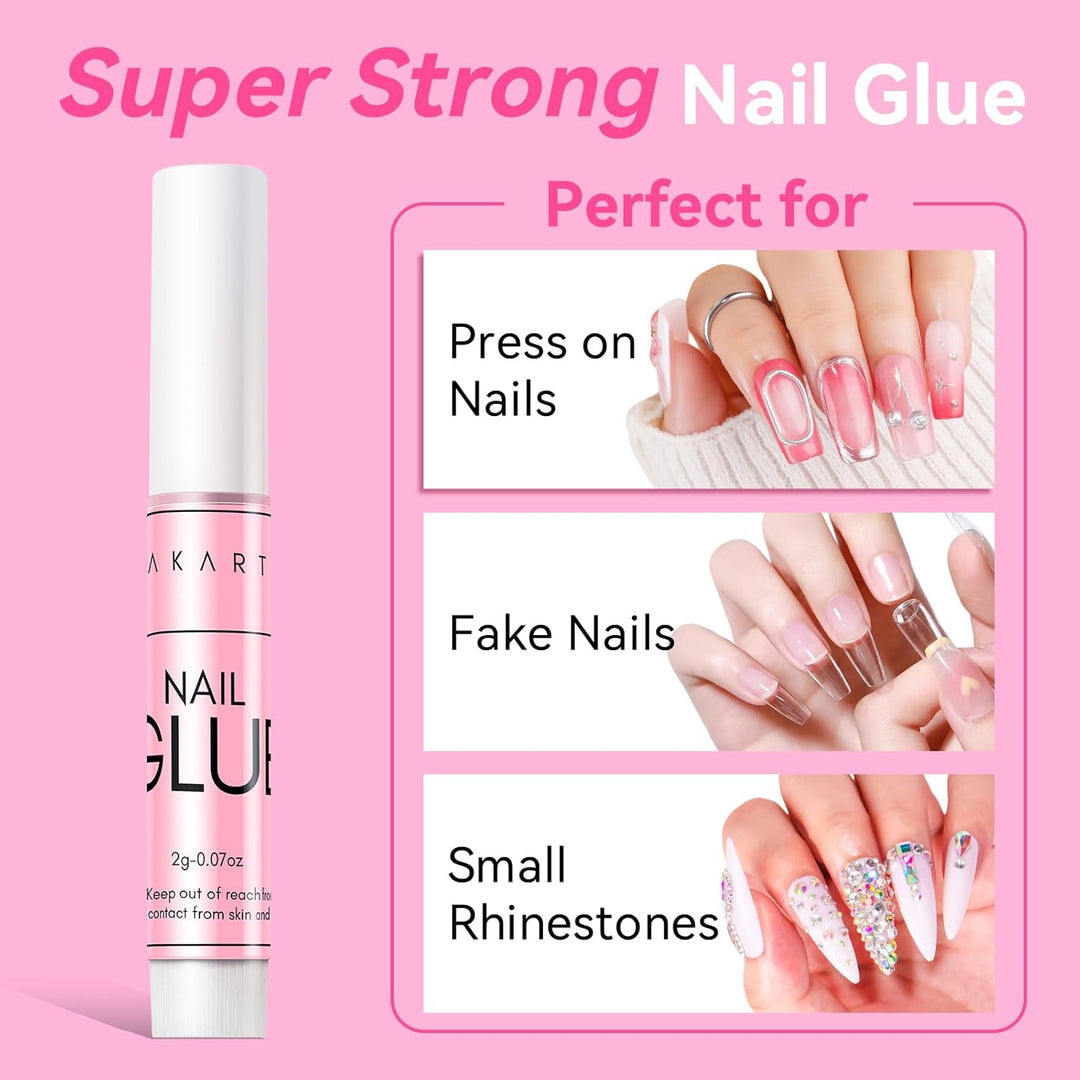Makartt 40 Pcs Nagelkleber, Extra stark und schnelltrocknend Professionelle Salon-Qualität, Perfekt