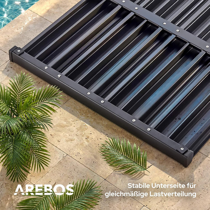 Arebos Bodenelement für Gartendusche & Solardusche | PVC Bodenplatte 101x57 cm | rutschfest & wasser