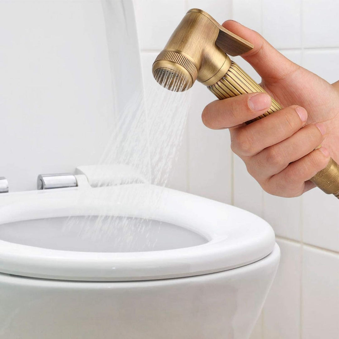 Handheld Bidet Sprayer Set Vintage Messing Bidet Wasserhahn Sprayer Badezimmer Duschkopf Inklusive H