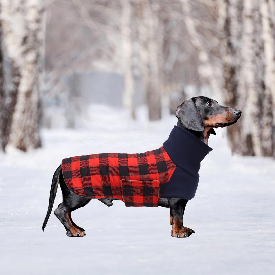 Geyecete Dackel Mantel Winter, Warmer Hunde wintermantel,wasserdichter Hundemantel mit Leinenloch,Hu