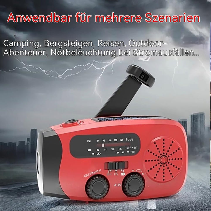 Aufziehbares Solarradio, Notfallradio, tragbares Solar-Notfallradio.2000 mAh wiederaufladbare Powerb