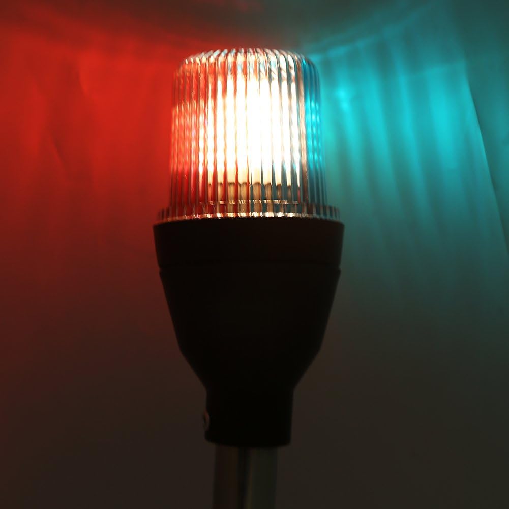 Keenso Marine Positionslichter, 12V 2,5W LED-Navigationsleuchte Marine Ankerlicht Küstenlinie Rot/We