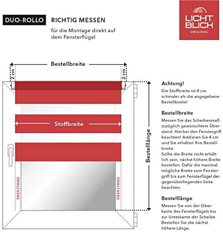 Lichtblick Doppelrollo Klemmfix ohne Bohren, Welle, Blickdicht, Klemmträger-Montage, Sichtschutz, Wa