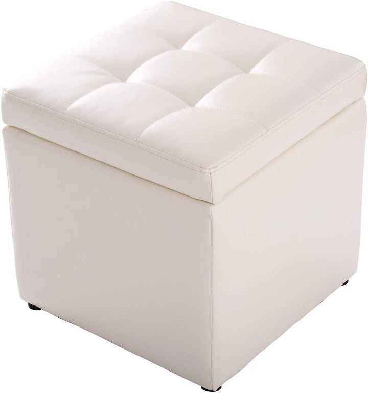 GIANTEX Sitzhocker mit Stauraum, Sitzwürfel Sitzbox auS PU, Sitztruhe Sitzcube Aufbewahrungsbox Fuss