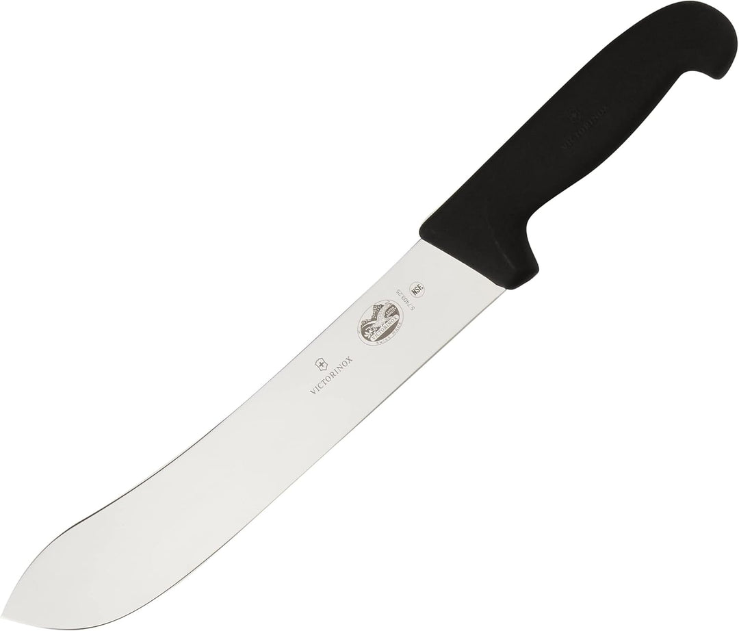 Victorinox Fibrox Schlacht-/Bankmesser, Langes Fleischmesser zum Zerteilen grosser Fleischstücke, 25