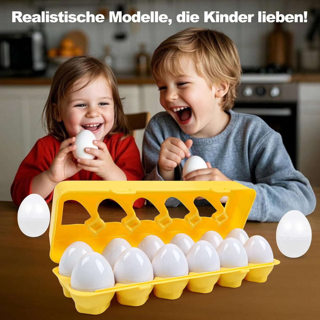 YIQOGAME Montessori Spielzeug Passende Eier,Lernspiel für Kinder pädagogisches Spiel zur Entwicklung