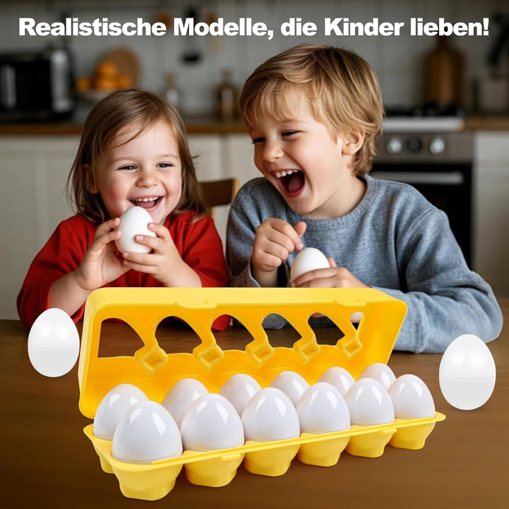 YIQOGAME Montessori Spielzeug Passende Eier,Lernspiel für Kinder pädagogisches Spiel zur Entwicklung