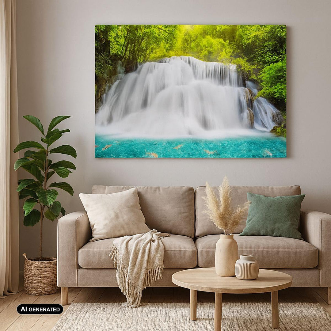 ARTTOR Bilder auf Leinwand 100x70cm Leinwandbild Park natur landschaft Gross Wanddeko Bild Schlafzim