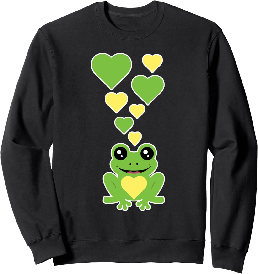 Netter Frosch mit Herzen Sweatshirt