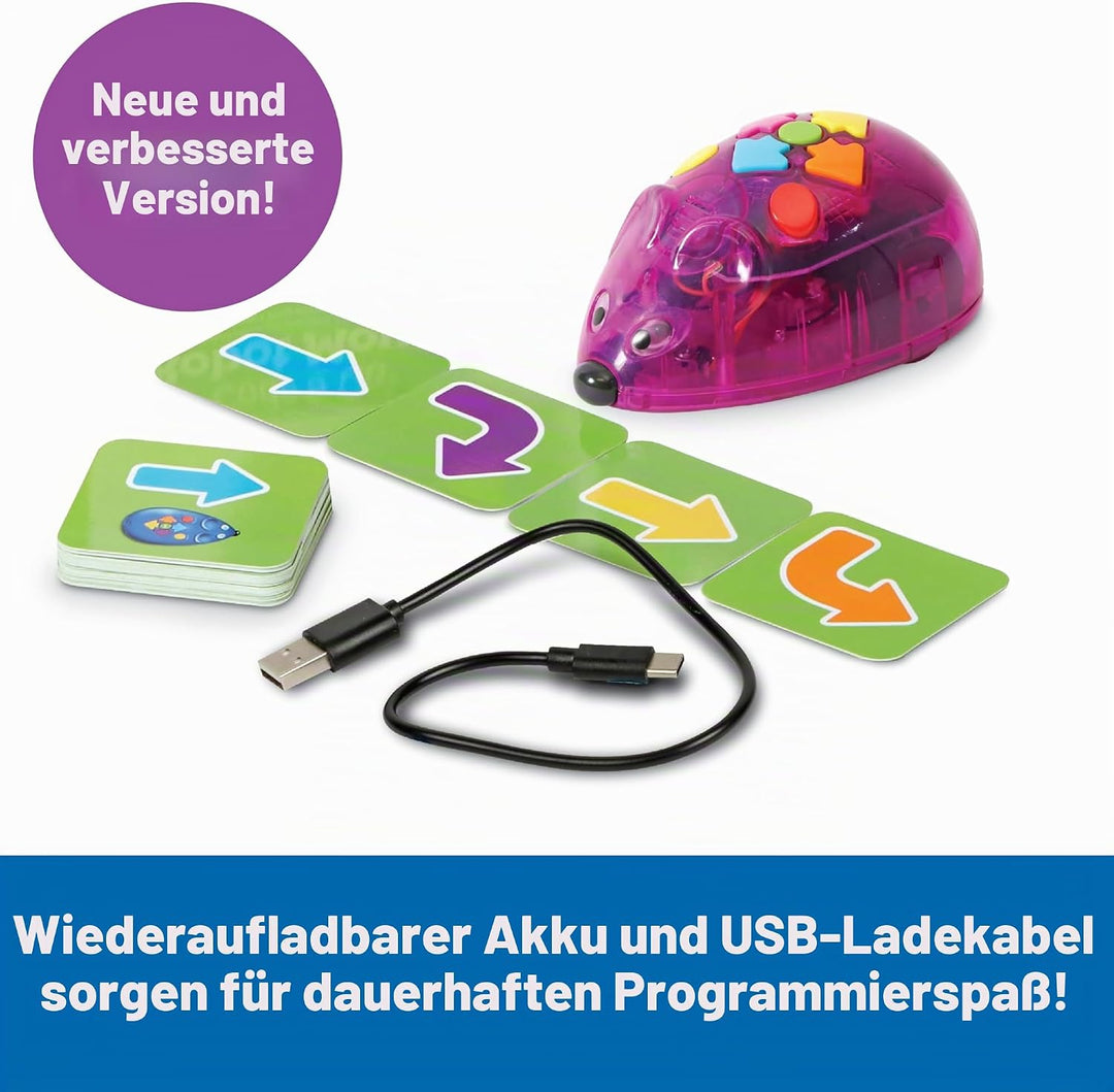 Learning Resources Code & Go Roboter-Maus, wiederaufladbar, Spielzeug für 4-jährige Jungen und Mädch