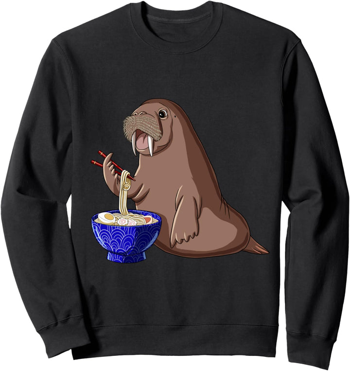 Japanischer Kawaii Anime Robbe Ramen Nudeln Walross Sweatshirt