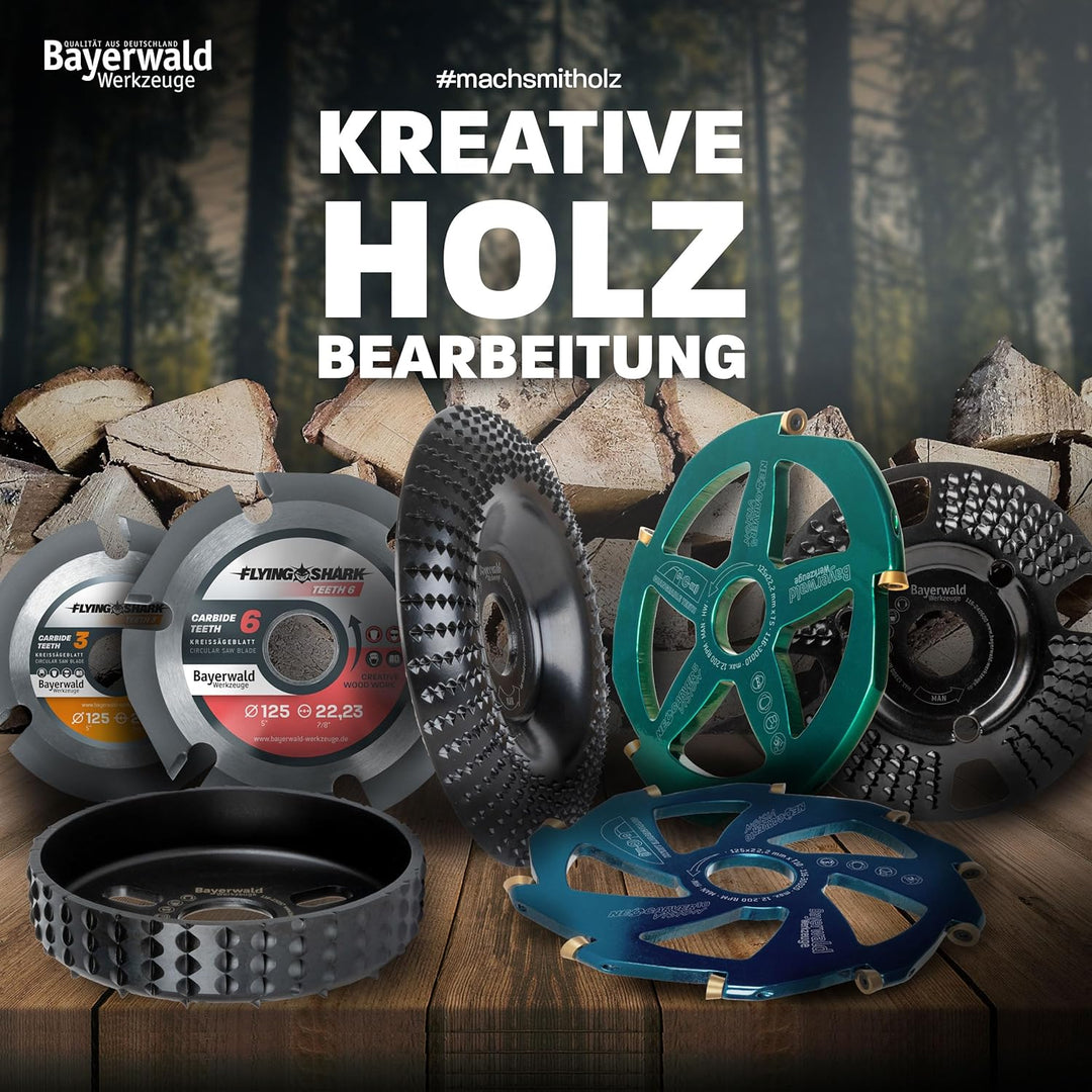 Bayerwald Woodcarver Ø 115 mm - Frässcheibe für Winkelschleifer zur Holzbearbeitung/ideales Werkzeug