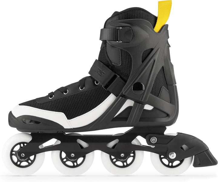 MOTIONRIDERS Herren Damen Fitness Inline Skates XION 80, black/white, Original AirBoot Konzept, Ultr