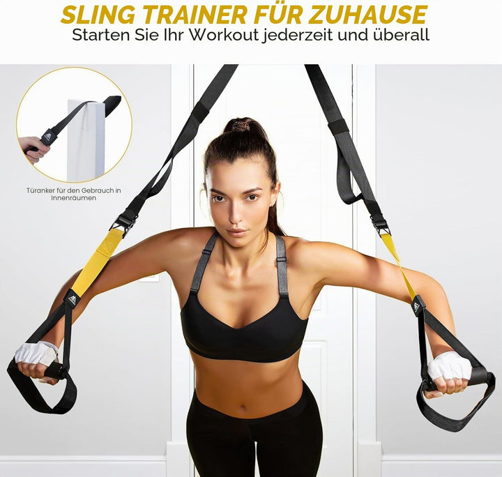 Flintronic Schlingentrainer, Sling Trainer Set für EIN Ganzkörpertraining, Schlingentrainer für Zuha