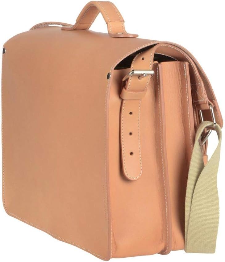 Ruitertassen Lehrertasche Leder Schultasche Aktentasche 2 Fächer Natur Tasche für Schule Uni Beruf D