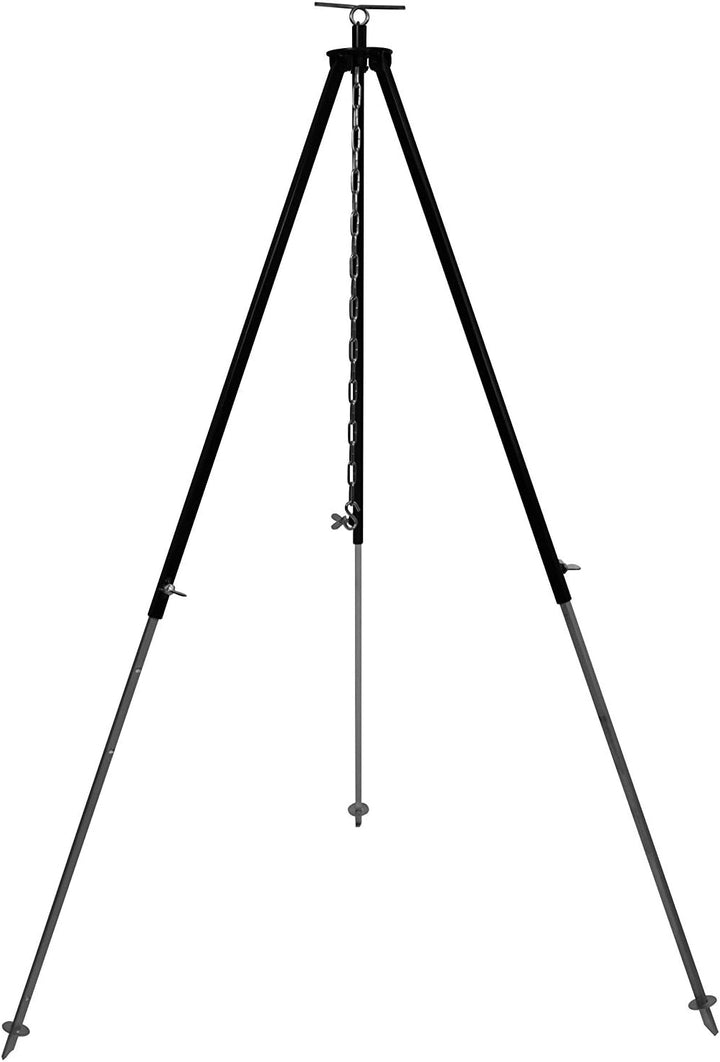 GRILLPLANET Set 15 Liter Gulaschkessel Emaille Black Edition mit Dreibein (Kettenhöhenverstellung) u