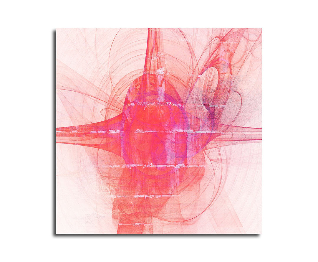 Paul Sinus Art Red Dreams - Abstrakt358_60x60cm Bild auf Leinwand weiss rot pink Abstraktes Motiv qu