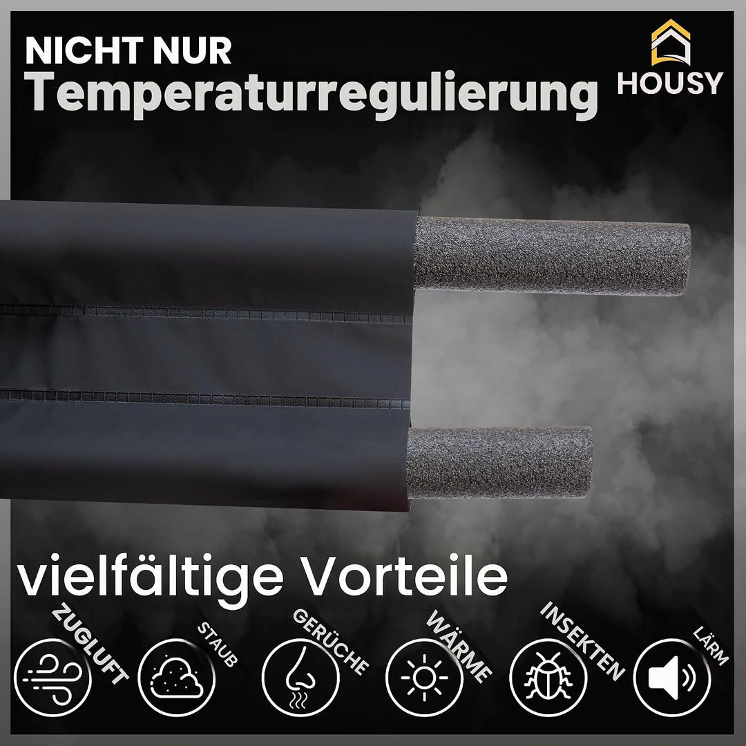 HOUSY Zugluftstopper für Türen mit einer Dicke von bis zu 10 cm – Länge der Wurst 90 cm (für Türen m