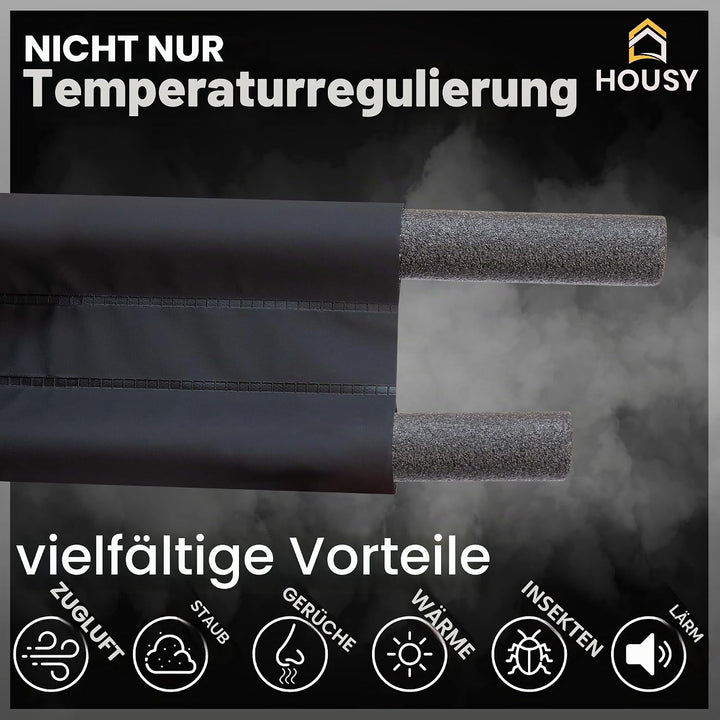 HOUSY Zugluftstopper für Türen mit einer Dicke von bis zu 10 cm – Länge der Wurst 90 cm (für Türen m