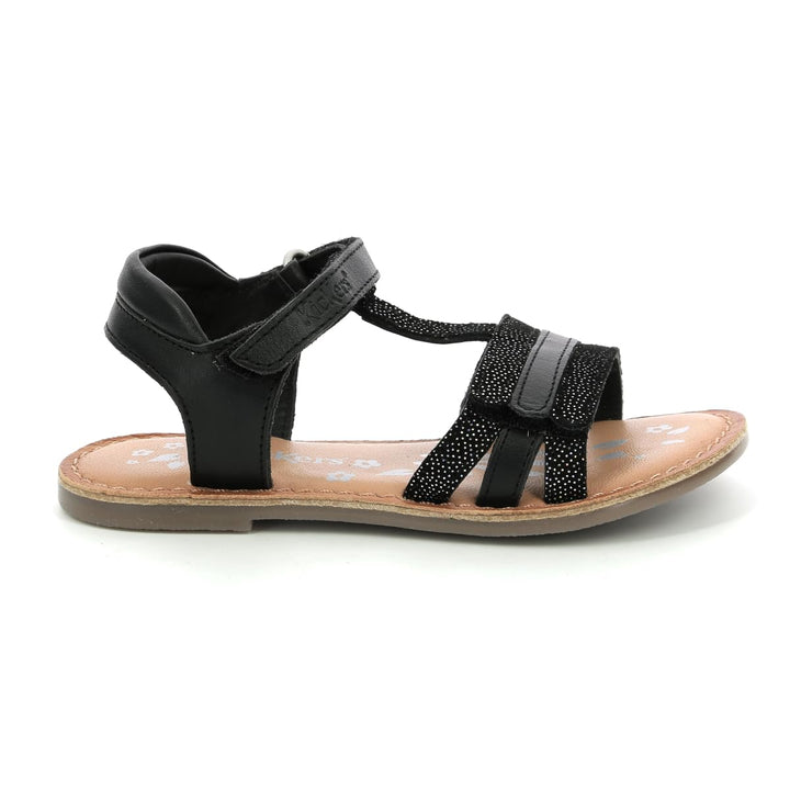 Kickers Mädchen Diamanto Sandale 25 EU Schwarz Glänzend, 25 EU Schwarz Glänzend