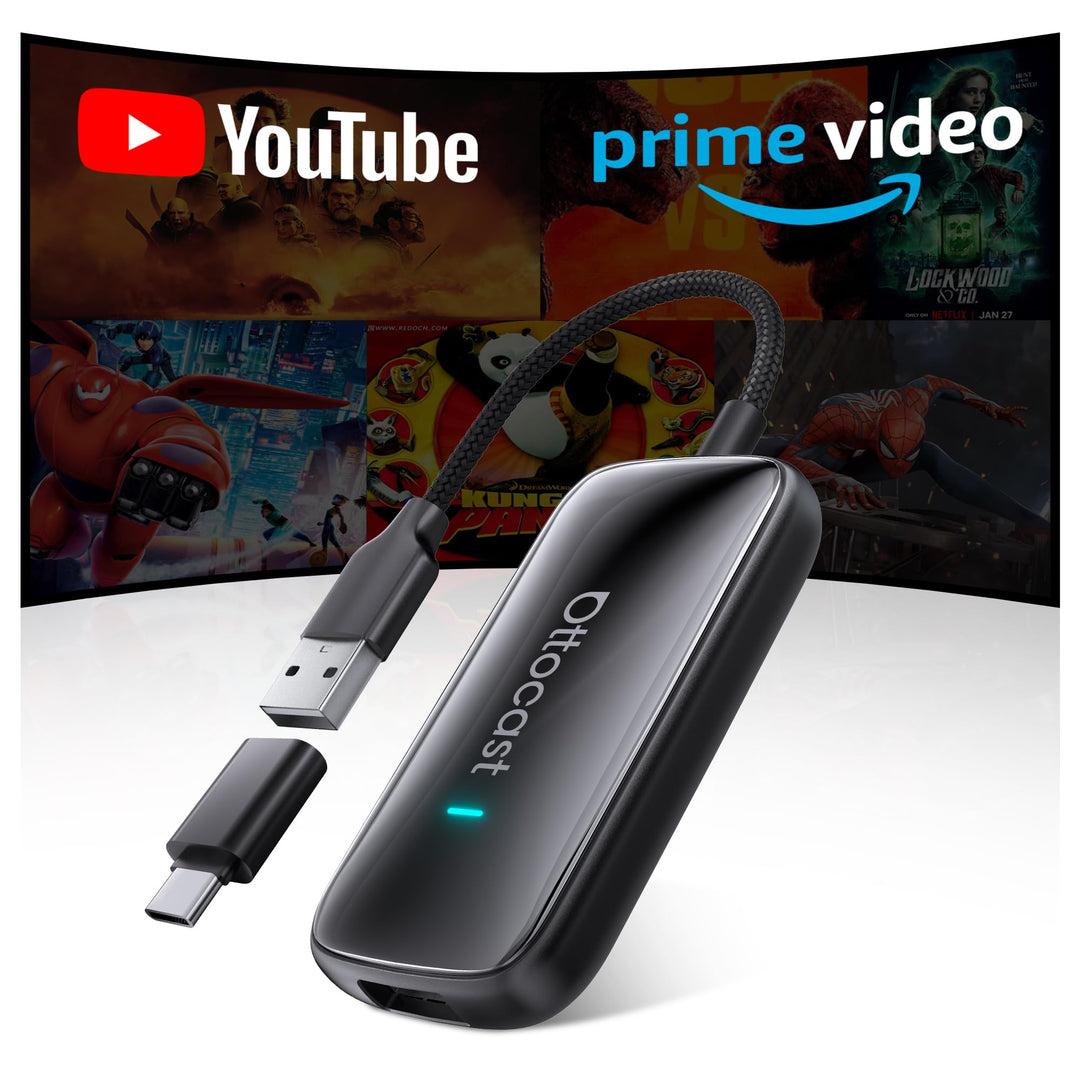 OTTOCAST Play2video Ultra, 2026 Kabelloser CarPlay &amp; Android Auto Adapter