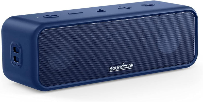 soundcore 3 Bluetooth Lautsprecher, Stereo-Sound, Audiotreiber mit Titan-Membran, PartyCast, BassUp,