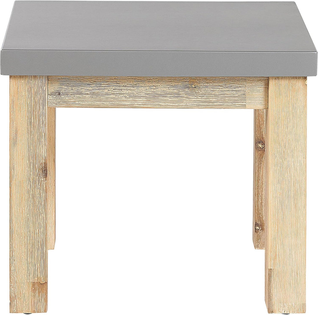 Industrieller Hocker Faserzement Akazienholz grau / heller Holzfarbton Ostuni