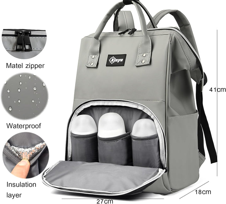 Baby Wickelrucksäcke, Wasserfester Windelrucksack mit Isolierten Fächern für Babys, Grosser Wickelru