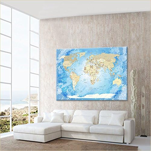 Worldmap Frozen, 100 x 70 cm, einteilig, Premium ohne Kork, englisch Frozen 100 x 70 cm, einteilig,