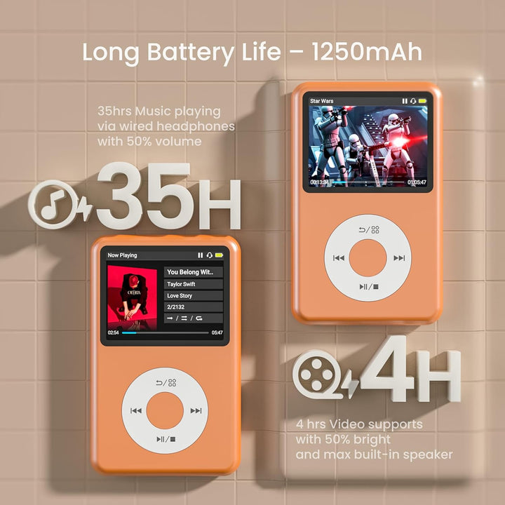 Innioasis Y1 Kinder MP3 Player - Zeitlose Klasse: 128 GB, Bluetooth, Video-Player, Hörbücher, FM-Rad