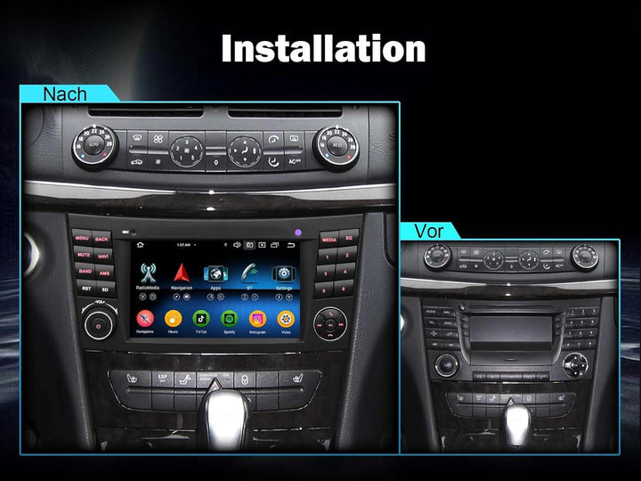 Erisin Qualcomm 8GB+128GB 8-Kern Android 14 Autoradio Bluetooth für Mercedes Benz E Klasse W211 CLS