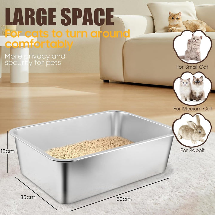 LADYSONS Katzenklo Edelstahl, Katzentoilette, Katzenklo Gross, Katzenklo, Katzen Klo, Niemals Gerüch
